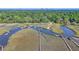 Aerial view of the neighborhood showcasing marshland, waterways with private docks, and lush greenery at 932 N Shem Dr, Mount Pleasant, SC 29464