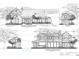 Architectural elevation diagrams displaying the intricate designs and details of the home's facade and structure at 932 N Shem Dr, Mount Pleasant, SC 29464