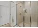 Modern bathroom features a glass shower enclosure with tile surround and a built in shelf at 101 Caleb Ct, Ladson, SC 29456