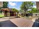 Wooden deck featuring a covered pergola and garden area at 1027 E Recess Rd, Hanahan, SC 29410