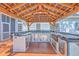 Covered outdoor kitchen includes stainless steel appliances, a sink, counter space, and a built-in bar at 110 Salinas Ct, Summerville, SC 29483