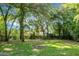 Expansive backyard with mature trees, lush greenery, and a well-maintained lawn offering ample space for recreation at 113 Owens Cir, Summerville, SC 29483