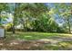 Expansive backyard with mature trees and an established lawn, creating a private and serene outdoor space for relaxation at 113 Owens Cir, Summerville, SC 29483