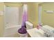 Bathroom with a tub, shower, toilet, sink, and mirror at 120 Larkspur Dr, Goose Creek, SC 29445