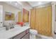Bathroom featuring a classic vanity and a patterned shower curtain at 1287 Chatfield St, Mount Pleasant, SC 29464