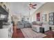Comfortable living room featuring hardwood floors, neutral colors, and ample seating at 1287 Chatfield St, Mount Pleasant, SC 29464