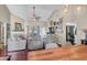 Spacious living room with vaulted ceilings, hardwood floors, and open layout at 1287 Chatfield St, Mount Pleasant, SC 29464