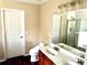Bathroom featuring double sinks, a modern toilet, and a large mirror at 1333 Song Sparrow Way, Hanahan, SC 29410