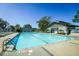 Resort-style swimming pool with clearly marked depth and an adjacent pavilion area at 1671 Indy Dr, North Charleston, SC 29405