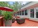 Spacious back deck featuring outdoor seating, views of the backyard, and access to the home at 206 Chaussee Blvd, Summerville, SC 29483