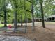 Scenic view with benches beneath trees and flowers, overlooking grounds and the charming house at 206 Chaussee Blvd, Summerville, SC 29483