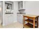 Kitchen with white cabinets, granite countertops, and custom cabinets at 206 Chaussee Blvd, Summerville, SC 29483