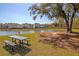 Community pond view with picnic table and swing, providing a tranquil setting for residents at 2109 Rowan Rd, Johns Island, SC 29455