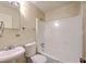 Classic bathroom featuring a vanity, toilet, and shower tub combination with ceramic tile walls at 2150 Spoleto Ln # H2, North Charleston, SC 29406