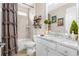 Bathroom featuring vanity with granite countertop and shower-tub combination at 218 River Martin Ct, Summerville, SC 29483
