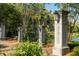 Smythe Park entrance with stone pillars, benches, and lush landscaping at 2431 Settlers St, Charleston, SC 29492