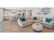 Open-concept living room with a large sofa and views into the modern kitchen at 262 Great Lawn Dr, Summerville, SC 29486
