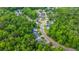 Overhead view of a winding street lined with homes and surrounded by leafy trees at 3031 Ellington Dr, Summerville, SC 29485