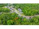 High-angle view shows houses surrounded by a densely wooded suburban area at 3031 Ellington Dr, Summerville, SC 29485