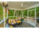 Inviting screened-in porch with seating and views of the lush backyard at 3031 Ellington Dr, Summerville, SC 29485
