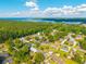 Aerial shot of a lakeside neighborhood featuring lush trees and single-Gathering homes at 305 Whitewood Ct, Moncks Corner, SC 29461