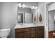 Bathroom featuring a double sink vanity with white countertops at 410 Eliston St, Summerville, SC 29486