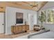 Stylish main bedroom with wood plank ceiling, large windows, and modern decor creating a serene retreat at 507 Mccants Dr, Mount Pleasant, SC 29464