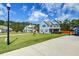 A charming blue two-story house with lush landscaping and a spacious lawn at 5525 Alpine Dr, Summerville, SC 29483