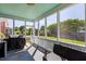 Relaxing screened porch area with comfortable seating and views of the backyard at 601 King Haven Ln, Johns Island, SC 29455