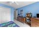 Bright blue bedroom with large window and closet for storage at 6242 Fieldstone Cir, Charleston, SC 29414