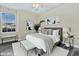 Stylish bedroom with modern decor, large windows, and a ceiling fan for comfort at 7869 High Maple Cir, North Charleston, SC 29418