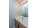 Well-lit half bathroom featuring a vanity with a cream countertop and light wood cabinets at 9098 Maple Grove Dr, Summerville, SC 29485