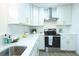 Bright kitchen featuring stainless appliances, white cabinets with gold pulls, and quartz countertops at 10 Bayshore Blvd, Goose Creek, SC 29445