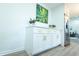Bright kitchen featuring white cabinets with gold pulls, and quartz countertops at 10 Bayshore Blvd, Goose Creek, SC 29445