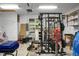 Garage space with workout equipment, storage shelves, and ample room for activities at 1026 Briar Rose Ln, Ladson, SC 29456
