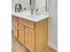 Bathroom featuring wood vanity with light countertop, sink, and modern fixtures at 108 Larkspur Dr, Goose Creek, SC 29445
