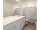 Bathroom featuring a single vanity, and a shower with a patterned curtain at 112 Whisper Dr, Summerville, SC 29485