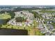 Aerial view of homes in a suburban neighborhood featuring manicured lawns, with a red pin over the property at 160 Brookhaven Rd, Summerville, SC 29486