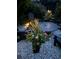 Cozy backyard patio area with comfortable seating, outdoor dining and decorative planters with lovely landscaping at 1852 Pierce St, Charleston, SC 29492