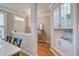 Elegant entryway with hardwood floors, stylish decor, and a built-in display cabinet at 1852 Pierce St, Charleston, SC 29492