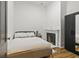 Bedroom featuring decorative fireplace and hardwood floors at 19 Smith St # A, Charleston, SC 29401