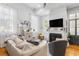Cozy living room featuring a fireplace, a large window and modern decor at 19 Smith St # A, Charleston, SC 29401