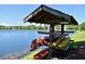 Scenic lake view with canoe storage, perfect for enjoying water activities and lakeside adventures at 2747 Calico Bass Ln, Johns Island, SC 29455