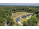Expansive aerial view of new homes surrounded by lush greenery and wooded areas at 310 Mizell Rd, Dorchester, SC 29437