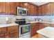 Kitchen featuring stainless steel appliances, wood cabinets, and a modern backsplash at 346 Cicadas Song, Moncks Corner, SC 29461
