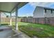 Well-maintained backyard with a covered patio, fenced perimeter, and ample green space for outdoor enjoyment at 3639 Pimmit Pl, Ladson, SC 29456