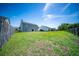 A large, flat backyard with a wooden fence, offering ample space for gardening, play, and entertaining guests at 414 Dovetail Cir, Summerville, SC 29483