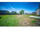 Backyard with a grassy lawn, privacy fence, and clear blue sky at 414 Dovetail Cir, Summerville, SC 29483