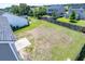 Aerial view of a large backyard with a fence at 414 Dovetail Cir, Summerville, SC 29483