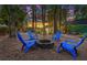 Inviting backyard with a stone fire pit and Adirondack chairs, perfect for outdoor gatherings at 5032 Coral Reef Dr, Johns Island, SC 29455